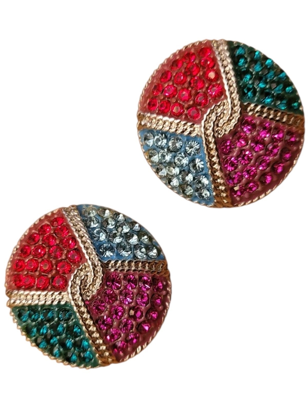 Gold-Tone Multicolor Swarovski Crystal Stud Earrings